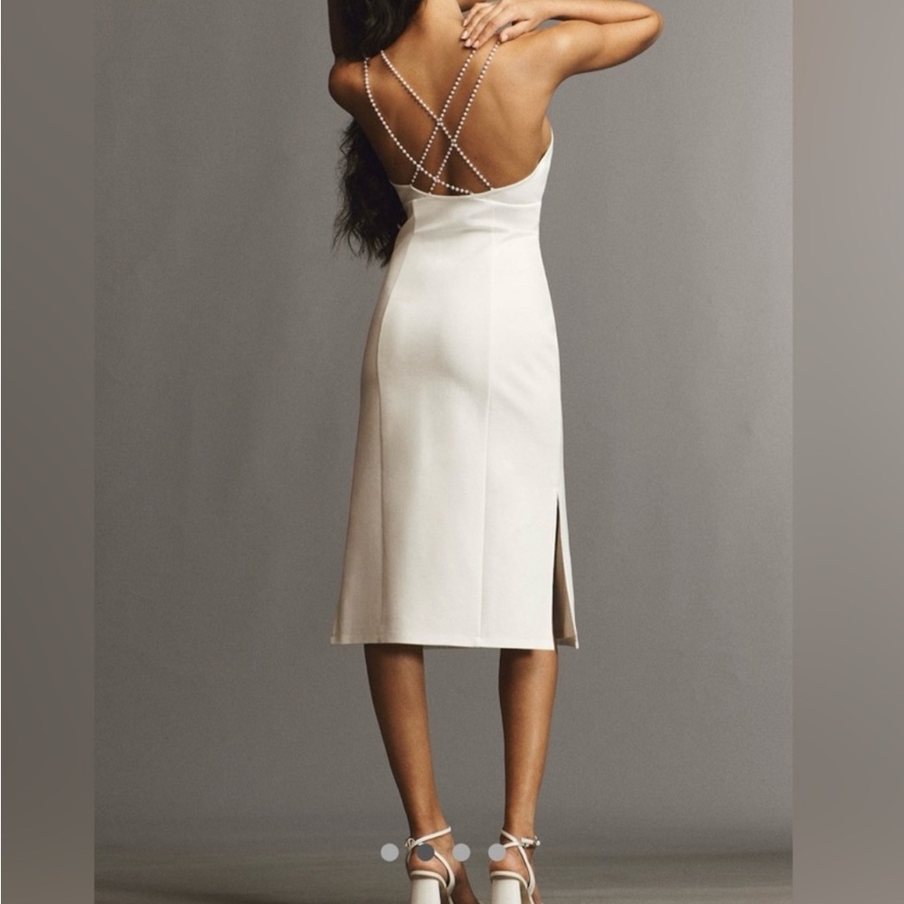 BHLDN Pearl Strap White Dress